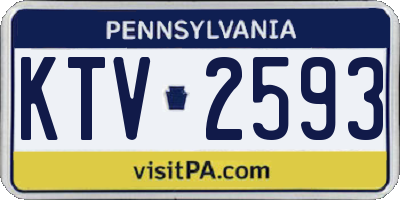 PA license plate KTV2593
