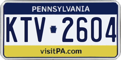 PA license plate KTV2604