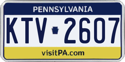 PA license plate KTV2607