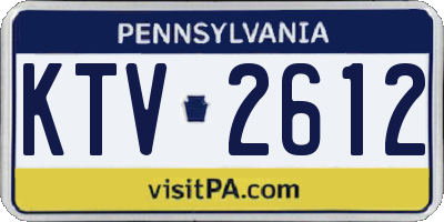PA license plate KTV2612