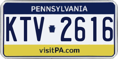 PA license plate KTV2616