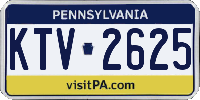 PA license plate KTV2625