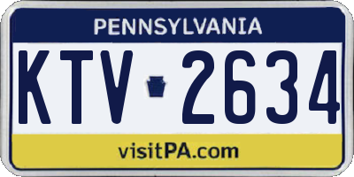 PA license plate KTV2634