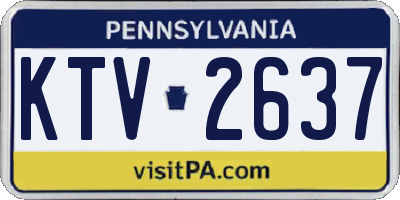PA license plate KTV2637