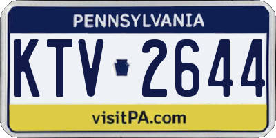 PA license plate KTV2644
