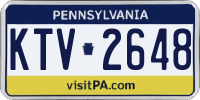 PA license plate KTV2648