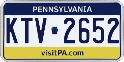 PA license plate KTV2652