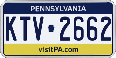 PA license plate KTV2662
