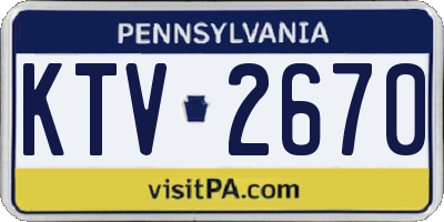 PA license plate KTV2670