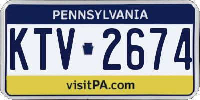 PA license plate KTV2674