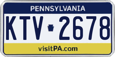 PA license plate KTV2678