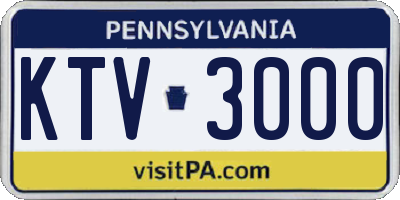 PA license plate KTV3000