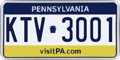 PA license plate KTV3001