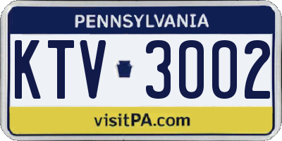 PA license plate KTV3002