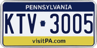 PA license plate KTV3005