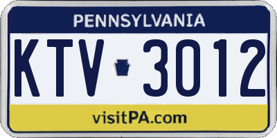 PA license plate KTV3012