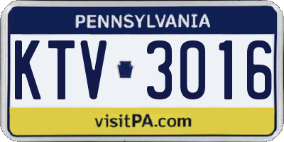 PA license plate KTV3016