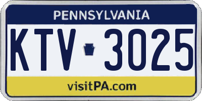 PA license plate KTV3025