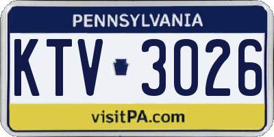 PA license plate KTV3026