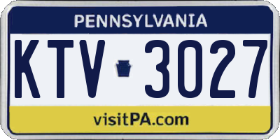 PA license plate KTV3027