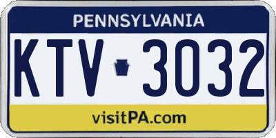 PA license plate KTV3032