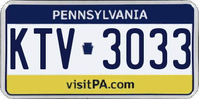 PA license plate KTV3033