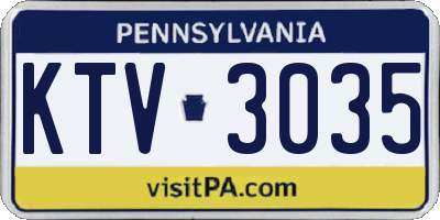PA license plate KTV3035