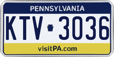 PA license plate KTV3036