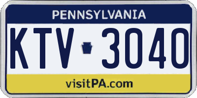 PA license plate KTV3040
