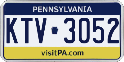 PA license plate KTV3052