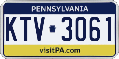 PA license plate KTV3061