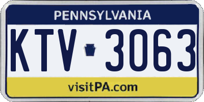PA license plate KTV3063