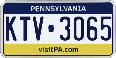 PA license plate KTV3065