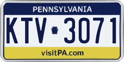 PA license plate KTV3071