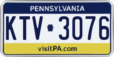 PA license plate KTV3076