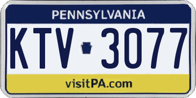 PA license plate KTV3077