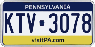 PA license plate KTV3078