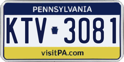 PA license plate KTV3081