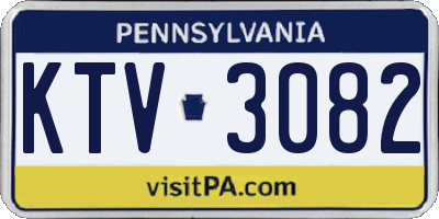 PA license plate KTV3082