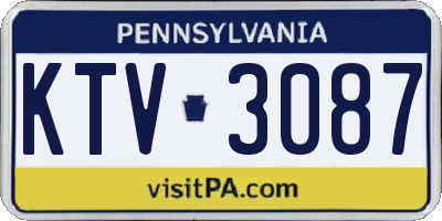 PA license plate KTV3087