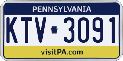 PA license plate KTV3091