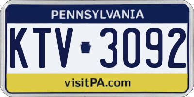 PA license plate KTV3092