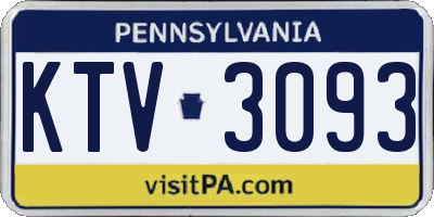 PA license plate KTV3093