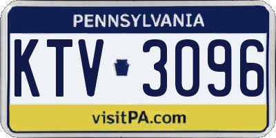 PA license plate KTV3096