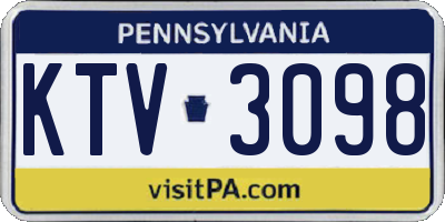 PA license plate KTV3098