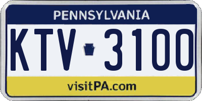 PA license plate KTV3100