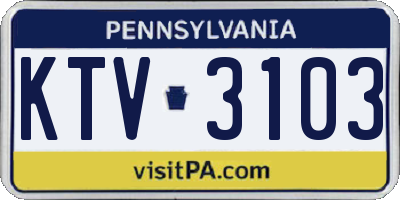PA license plate KTV3103