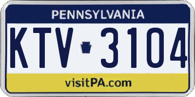 PA license plate KTV3104