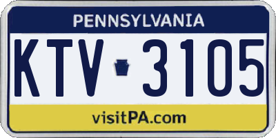 PA license plate KTV3105