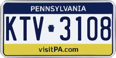 PA license plate KTV3108